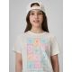 3. T-shirt regular z nadrukiem dziewczęcy 4F 4FJRAW26TTSHF4325-11S