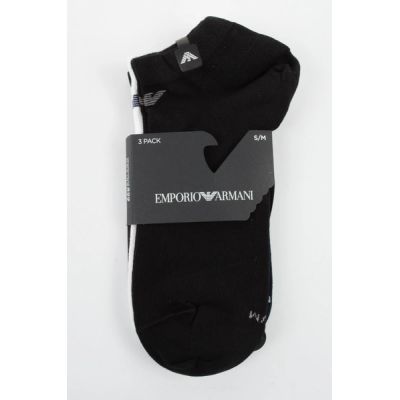 5. Emporio Armani skarpety stopki Calza bawełna wygodne 3-Pack granatowe czarne białe