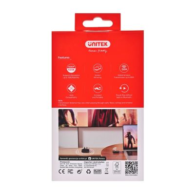 6. UNITEK BEZPRZEWODOWY NADAJNIK HDMI DO 50M, USB-C, CZARNY