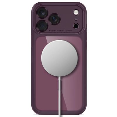 4. Etui Tech-Protect MagPeak MagSafe CC na iPhone 18 Pro / 17 Pro - przezroczysto-burgundowe