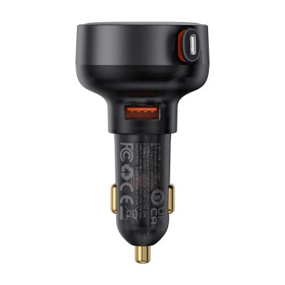 3. Ładowarka samochodowa Baseus Enjoyment Pro 55W USB-A ze zwijanym kablem Lightning - czarna