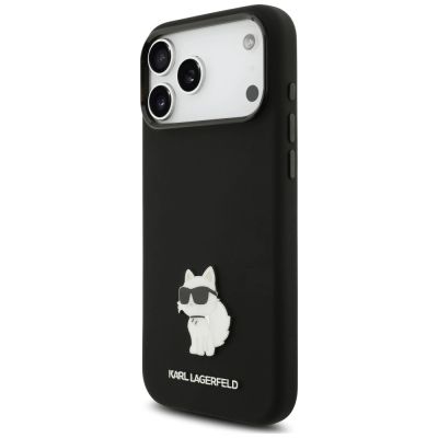 2. Etui Karl Lagerfeld Silicone Choupette Metal Pin iPhone 18 Pro Max / 17 Pro Max - czarne