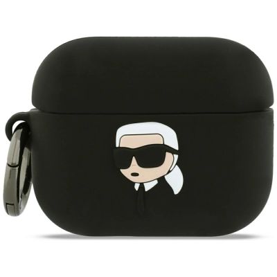 Etui Karl Lagerfeld Silicone Karl Head 3D na AirPods Pro 3 - czarne