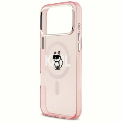6. Etui Karl Lagerfeld IML Choupette Sketch Logo MagSafe na iPhone 17 Pro Max - różowe