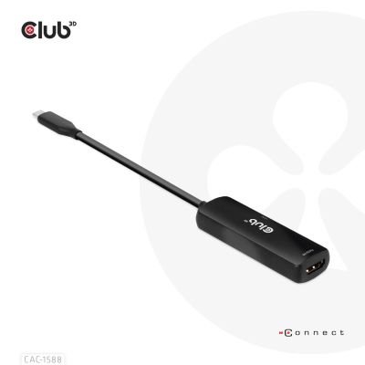 10. CLUB3D CAC-1588 adapter kablowy 0,17 m USB Type-C HDMI Czarny