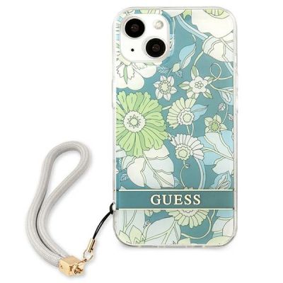3. Etui Guess Flower Strap na iPhone 13 mini - zielone