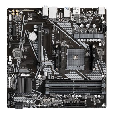 6. Płyta główna Gigabyte B550M K (AMD Ryzen 5000 Series AM4 CPUs, up to 4733MHz DDR4 (OC), 2xPCIe 3.0 M.2, GbE LAN, USB 3.2 Gen1)