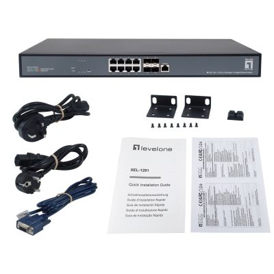 6. LevelOne XEL-1291 Zarządzany L3 10G Ethernet (100/1000/10000) 1U Czarny