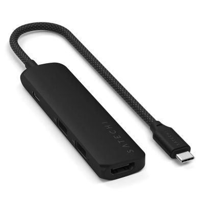 5. Satechi 4w1 USB-C Slim Multiport Adapter 4K - aluminiowy adapter do urządzeń mobilnych USB-C (USB-C, 4K HDMI, 2x USB-A) (black)