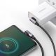 6. Kabel Ugreen US323 kątowy USB-C - USB-C PD QC SCP 3A 480Mb/s 1m - szary