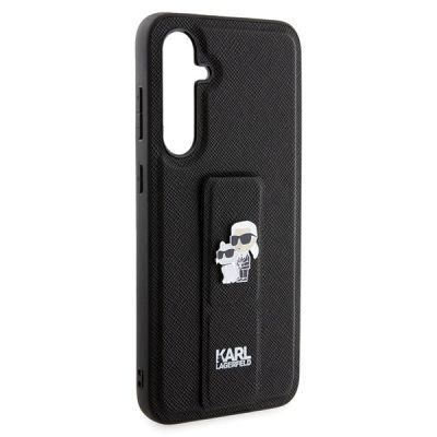 4. Etui Karl Lagerfeld Gripstand Saffiano Karl&Choupette Pins na Samsung Galaxy S23 FE - czarne