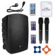 V-TONE BQ12 GO MP3 - Kolumna aktywna akumulatorowa czarna, Bluetooth, TWS, USB, SD, DSP, AUX, pilot na podczerwień, 2x mikrofon bezprzewodowy, wysuwana rączka, kółka transportowe zestaw