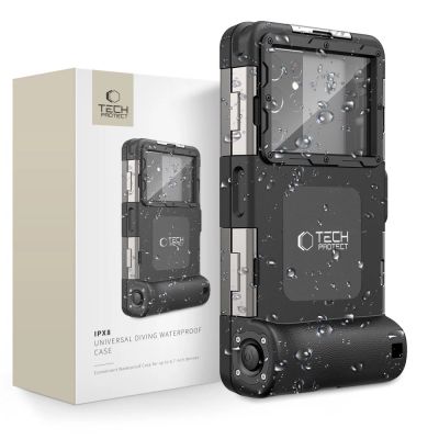 Pokrowiec Tech-Protect Waterproof Case wodoodporny IPX8 na smartfony 4.7-6.7" - czarny