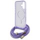 6. Etui Guess Crossbody Cord Script MagSafe na iPhone 16 - fioletowe