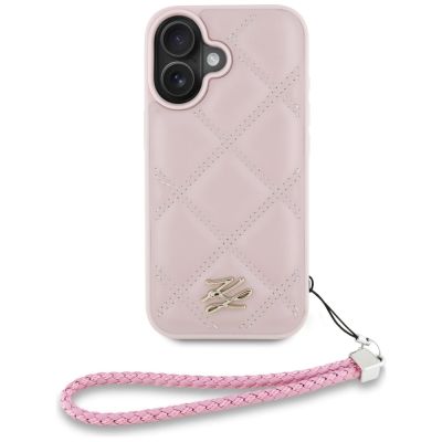 2. Etui Karl Lagerfeld Quilted Initial Logo & Chain Strap na iPhone 16 - różowe