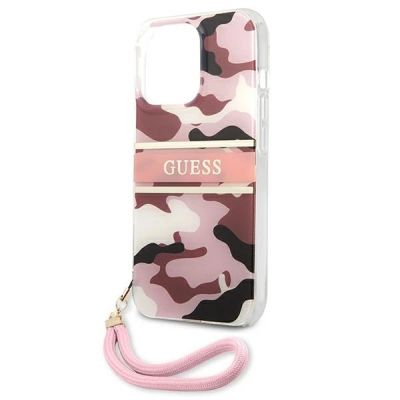 6. Etui Guess Camo Strap Collection na iPhone 13 Pro Max - różowe