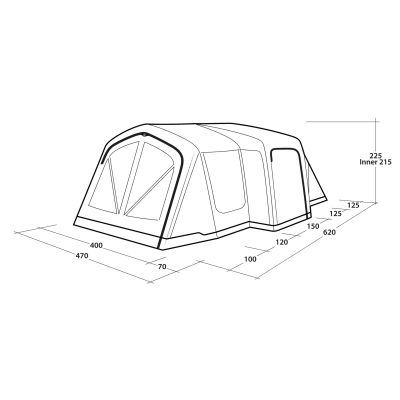 2. Outwell Montana 6 Air 6 os. Zielony, Szary Namiot tunelowy