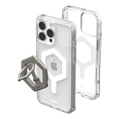 6. Obudowa ochronna do iPhone 16 Pro Max kompatybilna z MagSafe oraz podstawka Magnetic Ring Stand (ice-white/titanium)