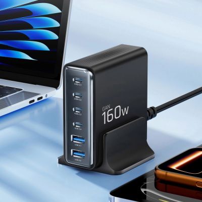 4. Ładowarka sieciowa Tech-Protect DC160W-GAN 6-Port 160W - czarna