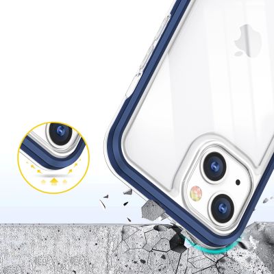 6. Clear 3in1 etui do iPhone 13 mini żelowy pokrowiec z ramką niebieski
