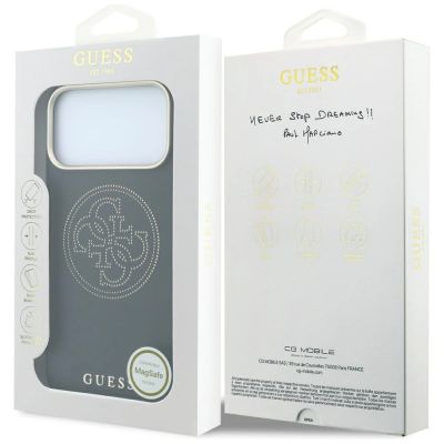 8. Etui Guess Perforated 4G Gold Logo Magsafe na iPhone 17 Pro / 18 Pro - czarne