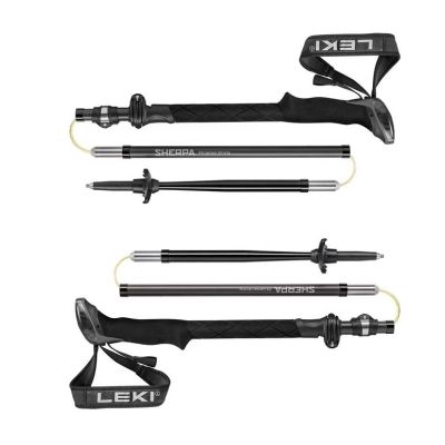 6. Kije trekkingowe LEKI SHERPA FX, 120-140cm czarne