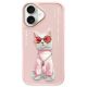Etui Nimmy Glasses Cool Cat na iPhone 16 - różowe