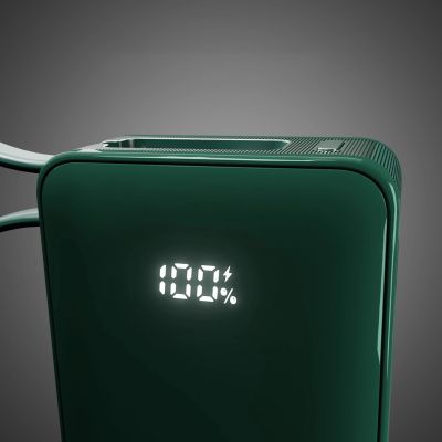 8. Powerbank SBS 10000 mAh 20W z wbudowanym kablem USB-C i wyświetlaczem cyfrowym - zielony