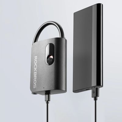 12. Pompka akumulatorowa Rockbros L1 Mini 70 psi kompresor długość węża 200 mm Schrader - czarna