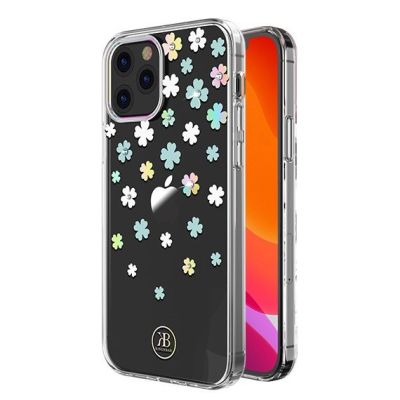 2. Kingxbar Lucky Series etui ozdobione oryginalnymi Kryształami Swarovskiego iPhone 12 mini przezroczysty (Clover)