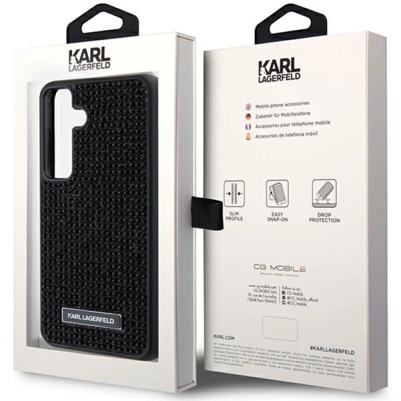 8. Etui Karl Lagerfeld Rhinestone Metal Logo na Samsung Galaxy S24 - czarne
