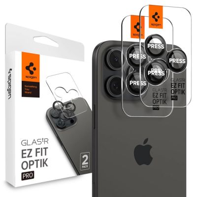 Osłona aparatu Spigen Glas.tR EZ Fit Optik Camera Protector na iPhone 14 Pro / Pro Max / 15 Pro / Pro Max / 16 Pro / Pro Max / 17 Pro / 17 Pro Max - czarna 2 szt.