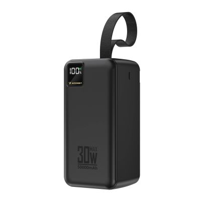 2. Powerbank Wozinsky W8-B 50000mAh 30W 2xUSB-A i 2xUSB-C i USB micro z latarką - czarny