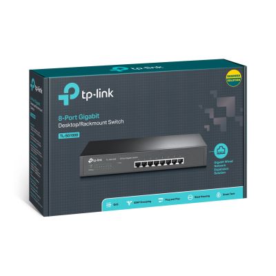 2. TP-Link TL-SG1008 przełącznik sieciowy Nie zarządzany Gigabit Ethernet (10/100/1000) Czarny