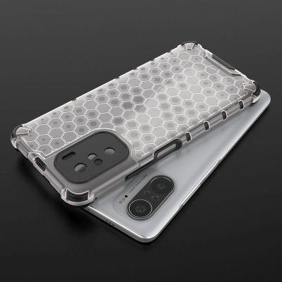 11. Honeycomb etui pancerny pokrowiec z żelową ramką Xiaomi Redmi K40 Pro+ / K40 Pro / K40 / Poco F3 zielony