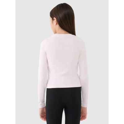 3. Longsleeve slim gładki dziewczęcy 4F 4FJRSS25TLONF505-12S