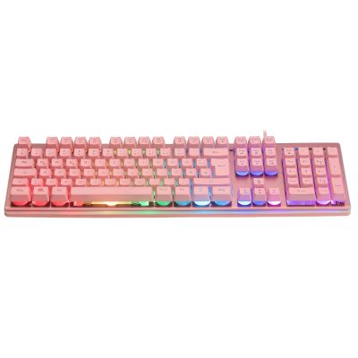 6. Deltaco Gaming GAM-021-RGB-P-DE klawiatura USB QWERTZ Niemiecki Różowy