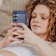 9. Etui silikonowe Carbon Case na Samsung Galaxy S25 Edge - niebieskie