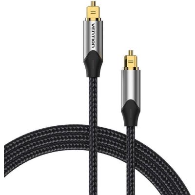 Kabel audio optyczny Vention w oplocie z aluminiowym złączem 5m szary