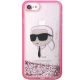 3. Etui Karl Lagerfeld Glitter Karl's Head na iPhone 7 / 8 / SE 2020 / SE 2022 - różowe