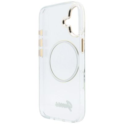 7. Etui Guess IML Script Metal MagSafe na iPhone 17 - przezroczyste