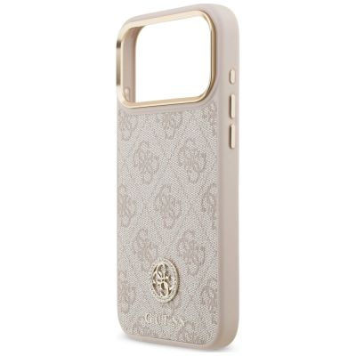 6. Etui Guess 4G Strass Logo MagSafe na iPhone 18 Pro Max / 17 Pro Max - różowe