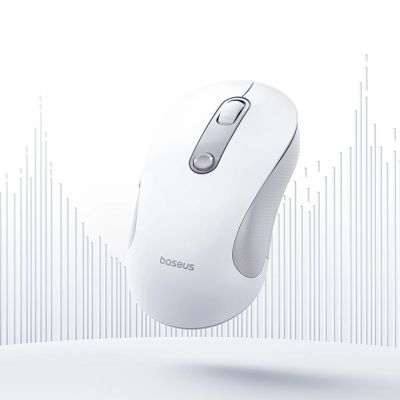 5. Mysz bezprzewodowa Baseus F02 ergonomiczna Bluetooth - biała