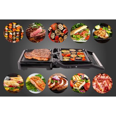 16. ELDOM GRILL KONTAKTOWY GK110 800W CZARNO-SREBRNY