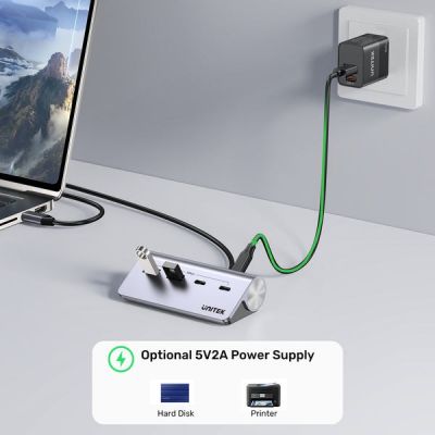 7. UNITEK HUB ALUMINIOWY USB-A/C 2X USBA 2X USBC 5GBP