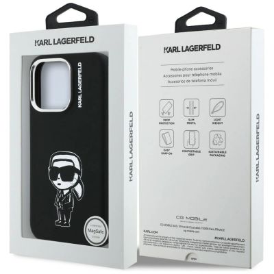 8. Etui Karl Lagerfeld Silicone Karl Sketch MagSafe na iPhone 16 Pro - czarne