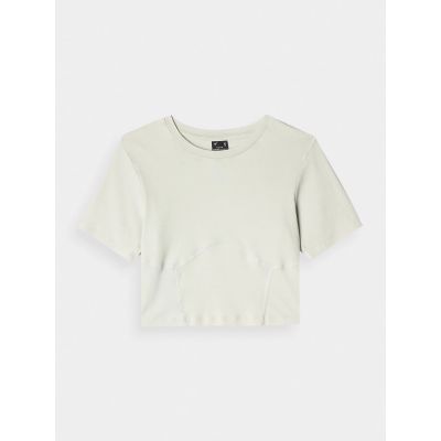 6. Crop top slim gładki damski 4F 4FRAW24TTSHF2581-47S