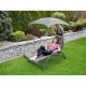 6. LEŻAK FOTEL Z PARASOLEM BERGAMO 200x125x180CM SZARY
