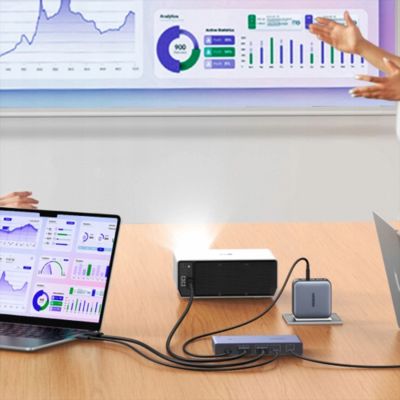 6. Przełącznik KVM Ugreen USB-C + HDMI 4K 60Hz 2w1 – szary