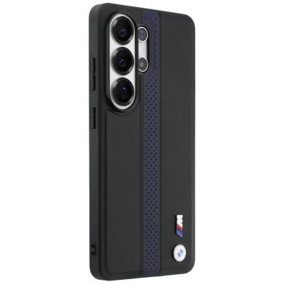 4. Etui BMW Perforated Stripe Logo MagSafe do Samsung Galaxy S26 Ultra - niebieskie